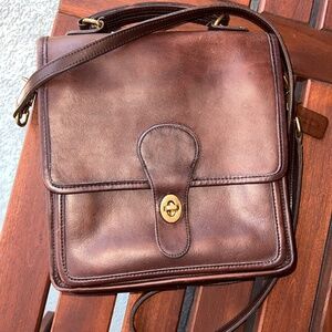 Vintage Coach Station Bag Mahogany 5130 Leather Brown Crossbody Bag